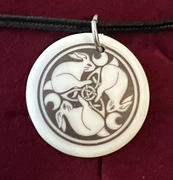Necklace Pendant Hare (Round)